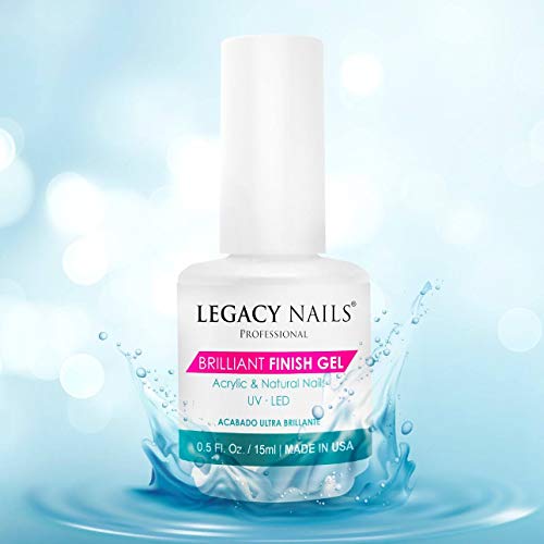 Legacy Nails Brilliant Finish Gel 0.5oz for Acrylic and Natural Nails