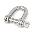 Aexit 316 Stainless Chain & Rope Fittings Steel Wire Rope Bow Shackle Silver Tone Wire Rope Clips 10mm Thread