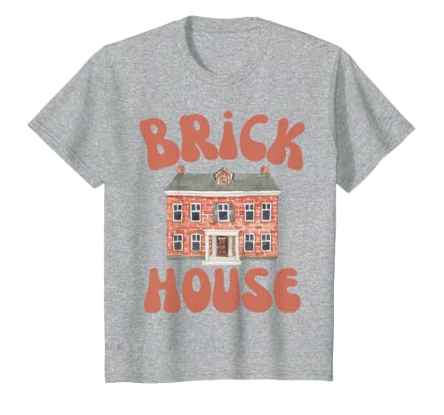 Brick House Retro 70's Vintage Style Costume Themed Funny T-Shirt, Youth, Heather Grey, Small