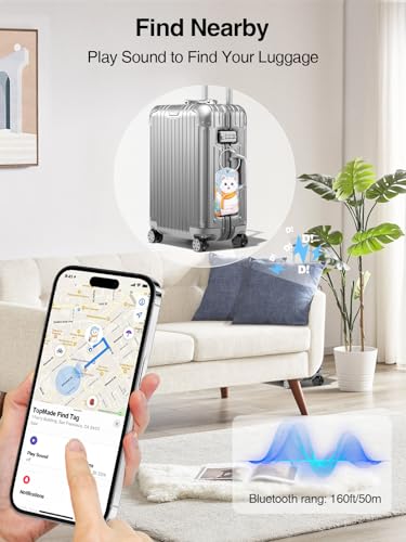 Image of TopMade Luggage Tags, Works with Apple Find My, Smart Suitcase Tag Tracker