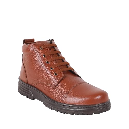Image of Liberty Warrior 7190-166 Police Boots for Men, Genuine Leather, Single Density PU Sole, Hard Toe, Light Weight, Black & Tan, Sizes-5UK-12UK