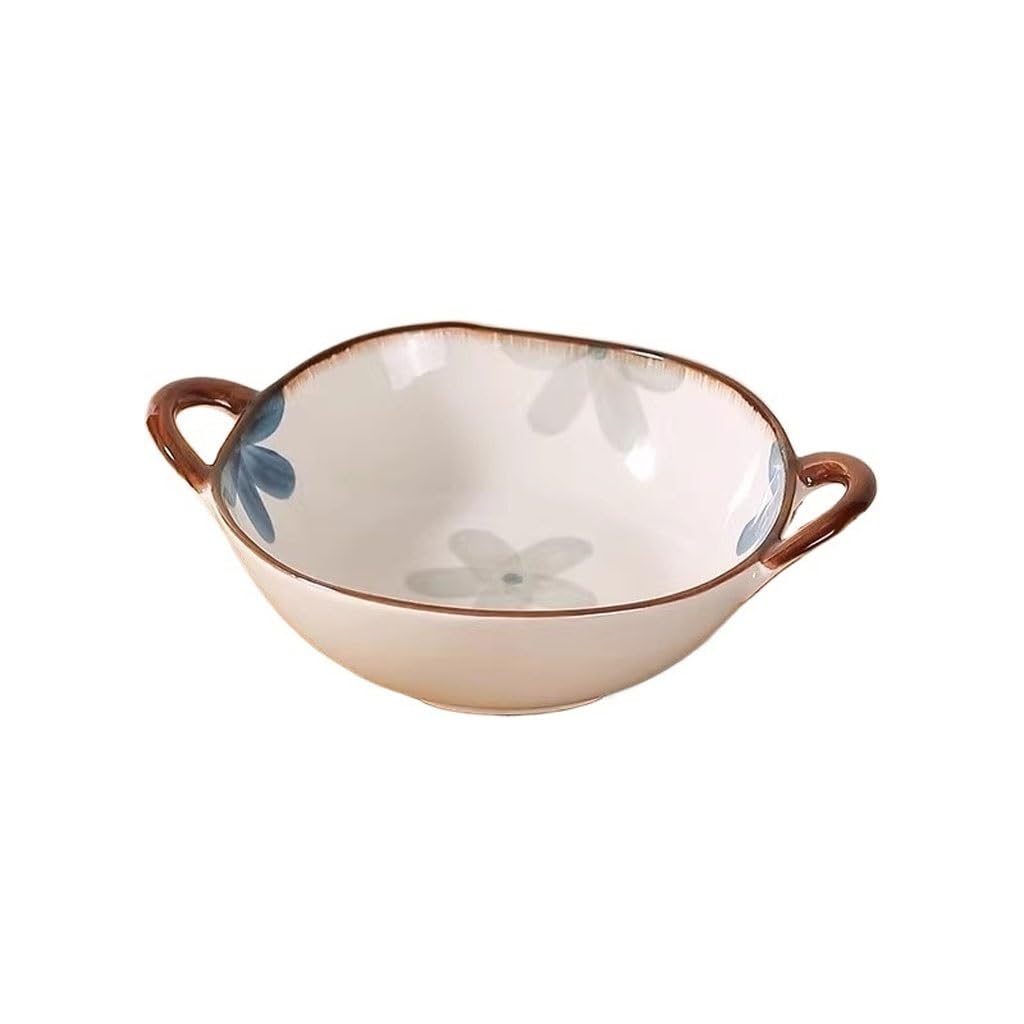 XYIANG Soup Bowl Creative household ceramic ramen bowl kitchen high-end soup bowl single salad bowl Deep Bowls (A A)