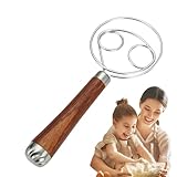 Teigbesen-Handwerkzeug – Brotmixer-Schneebesen, Mehlrührwerkzeug | Hölzerner Dänischer Sauerteigmixer, Effizientes Knetgerät, Ideal Für Handwerkliches Backen, Heimküche, Schnelles Teigmischen, Brotbac