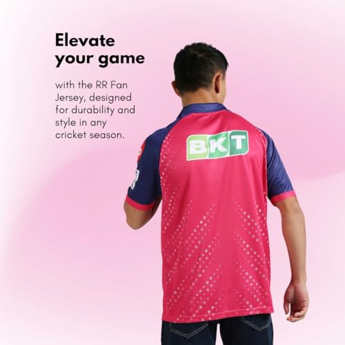 Image of playR x RR Fan Jersey 2024 - Men's Plain Half Sleeve T-Shirt Regular Fit Lightweight, Comfortable, Durable Sports Tee for Match Day, Training, Practice Everyday Wear for All Season