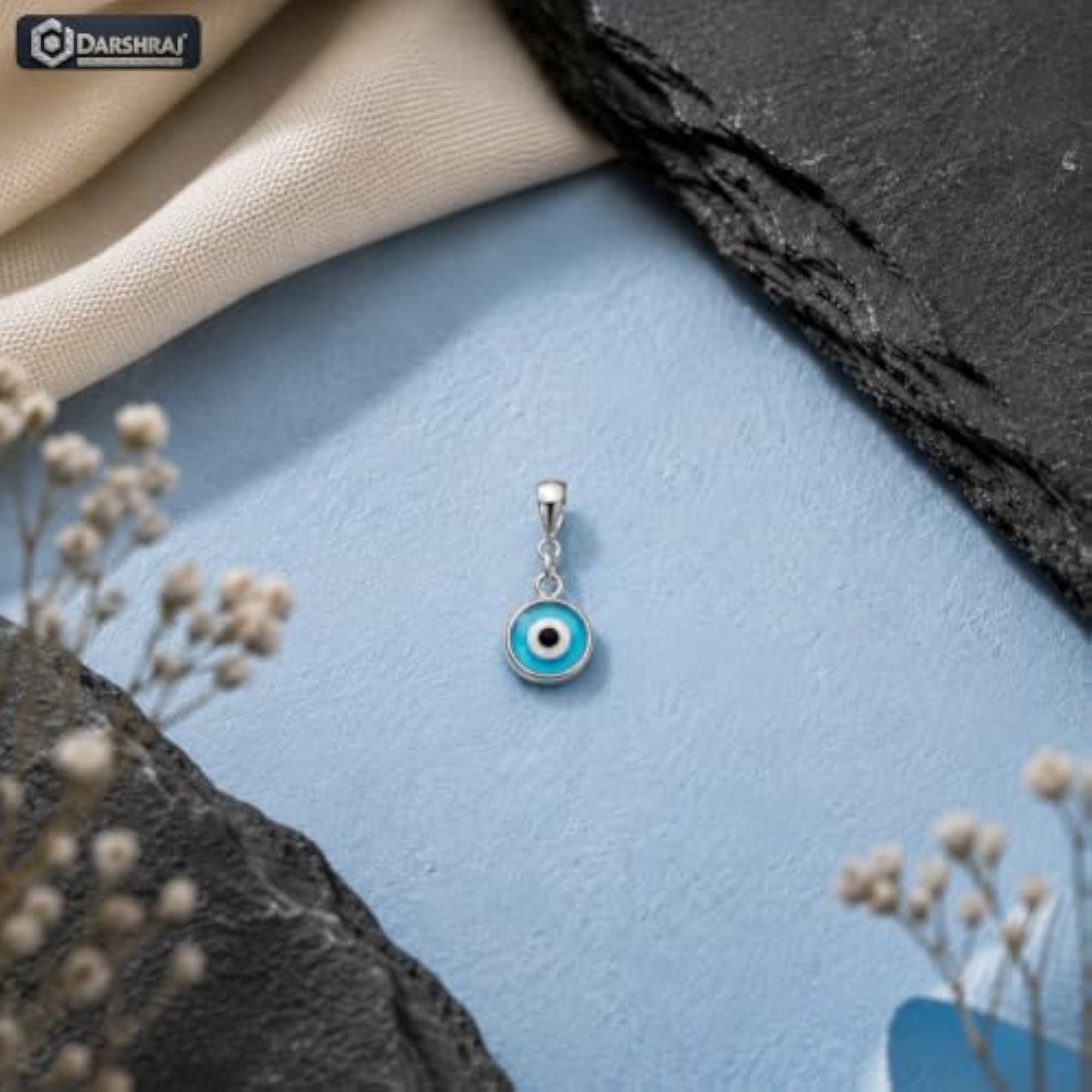 Sterling Silver Nazar Pendant, Protective Amulet Charm
