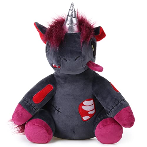 Doomy el Unicornio Zombie, Brilla en la Oscuridad, Peluche Espeluznante, Peluche de Terror, Unicornio de Peluche, Halloween, Negro Cover