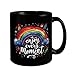 Produktbild Regenbogen Tasse in Schwarz mit Spruch Enjoy every moment Buntes Design mit Farben des Himmels Text bringt Freude in jeder Hinsicht genießen