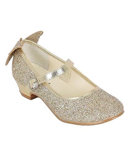 Girls' Elegant Strappy High Heel Sparkly Dress Shoes with Secure Ankle Strap - Perfect for Special Occasions