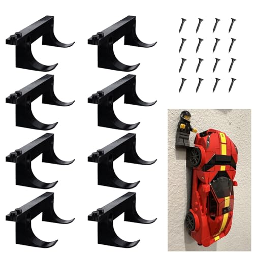 8 Pcs Wall Mount for Any Lego Speed Champions Set W/A Base for The Pilot