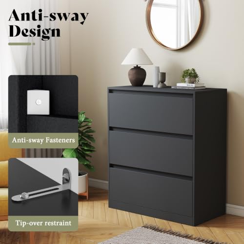 Image of AMERLIFE Modular DIY 3-Drawer Storage Cabinet, 32 x 16 x 36 Inch