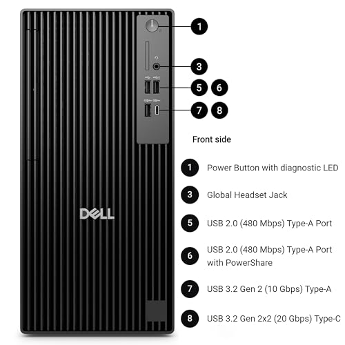 Image of Dell Pro Tower Plus QBT1250 Business Desktop, Intel Core Ultra 5-235, 16GB DDR5 RAM, 512GB PCIe SSD, DVDRW, 3x4K DP, Copilot AI Assistant, TPM 2.0, 2X Type-C,Windows 11 Pro for Workstation