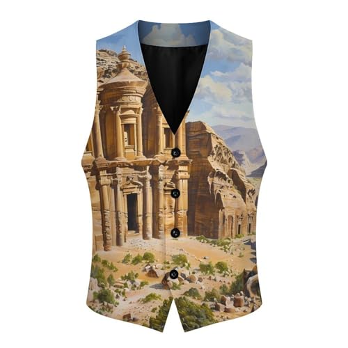 PetraLandscape Novelty Men's Suit Vest Casual Formal Dress Vests Business Waistcoat3