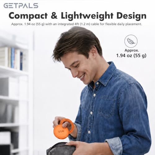 Image of 25W Magnetic Portable Fast Wireless Charging Pad for Apple iPhone Series | Compatible with iPhone 17 16 15 14 13 12 Pro Max, Google Pixel, Flat Slim for Travel Office Bedside, Orange - 2Pack