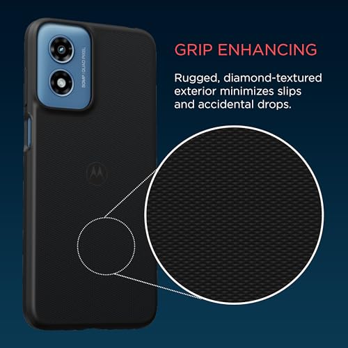Image of Motorola Moto G Play (2024) Textured Protective Case- Black - Precision fit Shock Absorbing Cases for Enhanced Phone Grip, Style, Drop Protection for Your Moto G Play 2024