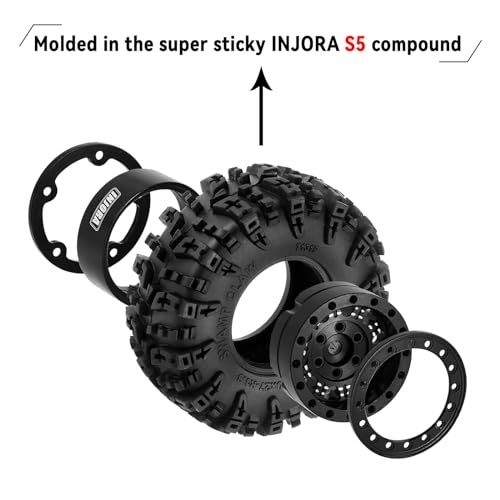 Image of INJORA 1.3 inch Aluminum Wheels and Swamp Claw Tires for 1 /18 1 /24 RC Upgrade
