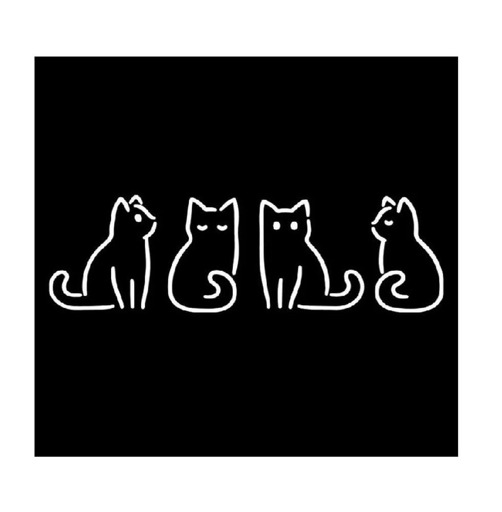 Bertdcx White Auto Accessory Cat Car Window Sticker Animal Cat Decal Car Window Bumper(White)