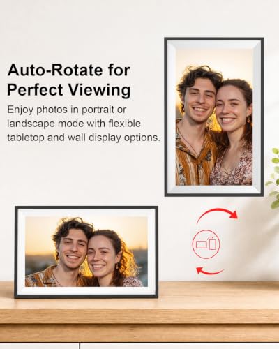 Image of Frameo 15.6 Inch Smart WiFi Digital Picture Frame | 1080P HD IPS Touch Screen Digital Photo Frame, Wall Mountable, Instantly Share Photos & Videos via Frameo App from Anywhere