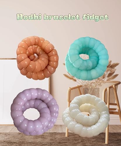 Image of Natural Bodhi Seeds Beads Bracelet, Zen Fidget Stretch Color Gradient Bracelet for Mind-Calming, Meditation Practice Beads Accessory for Women and Men