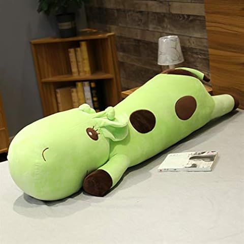 HOUMEL Long Giraffe Pillow Sleeping Cushion Back Pillow Bed Bedside Stuffed Plush Yellow Toy Big Comfort Plush Pillows Doll Cushions For Gift Bedroom Living Room 317 (Color : Green, Size : 135cm) Cover
