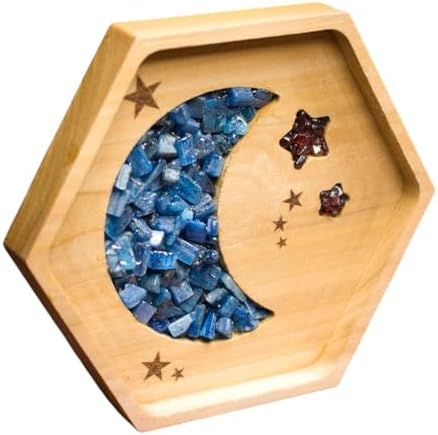 Blue Kyanite Moon and Stars Orgonite Charger and Ring Dish image 4