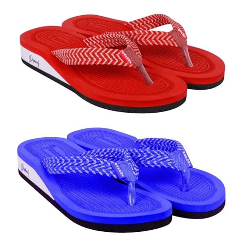 Image of Dashny Women's (1436-1434) |Extra Super Soft Comfortable Slippers |Red Brown Casual Slides Slippers