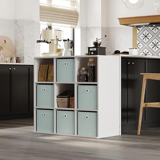 Storage Cube Organizer 10.5 x 10.5 x11 Inch Storage Bins Non-woven Fabric Pack of 6 (Mint Charm Pure Mint Bag)