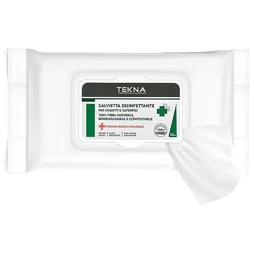 GERMO Tekna Fazzolettini Disinfettanti per Superfici, senza profumo, coloranti o