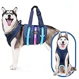 Dog Lift Harness and Carry Sling: Large Pet Rehab Vest w/Front & Rear Handle & U-Shaped - Hind Leg Support-Assist Disabled, Injured, Aged/Elderly Dogs with Mobility- Arthritis, Up & Down Stair (L)