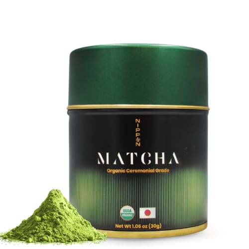 Nippon Matcha – Organic Ceremonial Grade Japanese Matcha Green Tea Powder – First Harvest from Uji