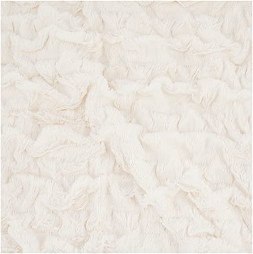 Comfort Spaces Ruched Faux Fur Plush 3 Piece Throw Blanket Set Ultra Soft Fluffy With 2 Square Pillow Covers, 50"X60", Ivory #TOP5