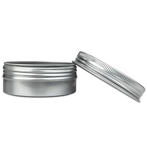 Aluminum Tin Jars, Cosmetic Sample Metal Tins Empty Container Bulk, Round Pot Screw Cap Lid, Small Ounce for Candle, Lip Balm, Salve, Make Up, Eye Shadow, Powder (12 Pack, 2 Oz/60ml)4