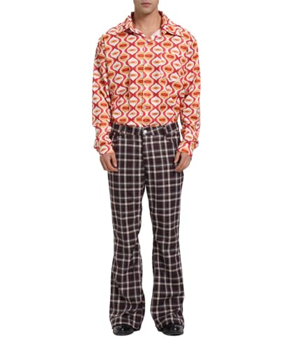 Men's Flared Trousers 70s Outfits Bell Bottom Classic Flared Disco Denim Pants,Vintage Pants, Used Look Flared Jeans2