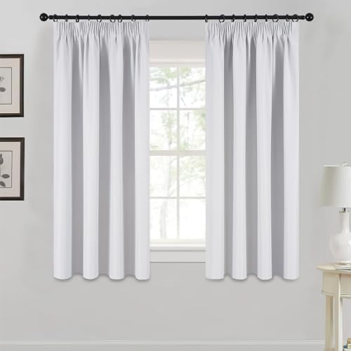MRTREES Bathroom Curtains Window Waterproof Curtains For Bathroom Window Curtains 36 Inch Drop 2 Panels White Curtains Kitchen Curtains Pelmets For Windows 30x36 Inch 75x90 CM White