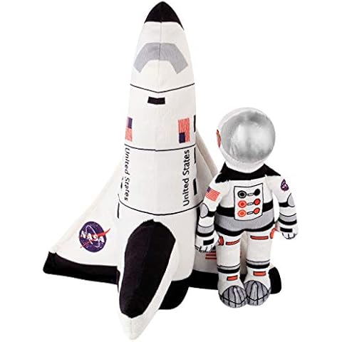 Dazmers 10” Stuffed Space Shuttle and Astronaut Plush Soft and Cuddly Plush Space Shuttle Toy for Kids –Birthday Gift for Boys Girls, Toddlers Pretend Role Play Cover