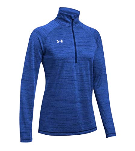 UA Tech Microstripe ¼ Zip respirant et anti-transpiration bleu XS