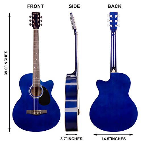 Image of JUAREZ Basswood Arpeggio Guitar JRA39SR-BL, Blue