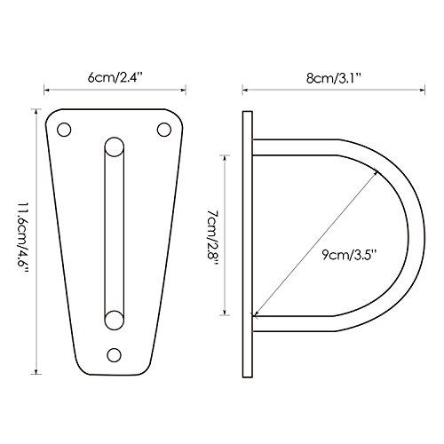 femor Battle Rope Anchor Wall Mount Bracket/Stainless Stakes Ground Anchor for Suspension Training Straps, Body Weight Strength Training Systems, Yoga Swings Hammocks, Boxing Equipment - Thumbnail 7