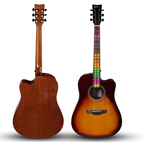 Guitare Acoustique avec Lumières LED Kits de Guitare à Cordes en Acier de 41 Pouces avec Capodastre, Sangle, Médiators… - Les Beatles, Paul McCartney, John Lennon, RIngo Starr, George Harrison Guitare Acoustique avec Lumières LED Kits de Guitare à Cordes en Acier de 41 Pouces avec Capodastre, Sangle, Médiators…