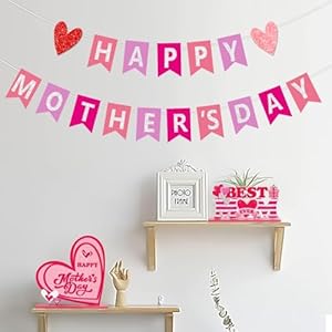 Happy Mother's Day Banner Decorations Glitter Pink Best Mom Ever Mom's Garland Sign Bunting Mothers Family Photo Backdrop for Decor Party Supplies Happy Mothers Day Banner Decorations Glitter Pink Best Mom Ever Moms Garland Sign Bunting Mothers Family Photo Backdrop for Decor Party Supplies