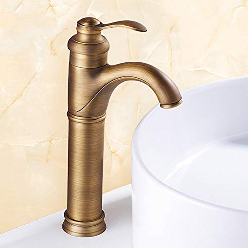 Robinet de bassin simple poignée pour eau chaude et froide mitigeur bronze cuivre LWX