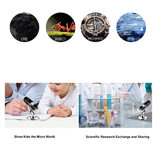 Image of Handheld Digital Microscope, 50X to 1000X USB HD Inspection Camera with OTG Function, 8 Adjustable Lights, Simple , for Facial Skin Scalp