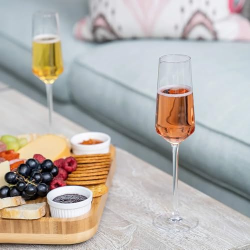 Image of Forestamart Champagne Flutes || Set of 4 || 200 ml || Wine Glass Set || for Home, Restaurants & Parties (4)