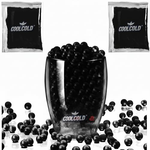 Image of COOLCOLD Gel Blaster Refill Ammo - 20,000 Rounds of 7-8mm Non-Toxic Water Beads for Gel Guns - Safe for Adults 15+ - Transparent Blue Gel Bullets - Pack of 2 - Also Ideal as Home Decor Vase (Black)