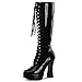 Produktbild Higher Heels PleaserUSA Plateau-Kniestiefel Electra-2020 Lack schw. Gr.43