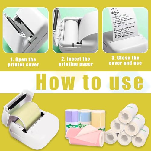 10 Rollen Thermopapier,Thermopapier Kinderkamera,Aufkleber Druckerpapier,Druckerpapier Aufkleber,Mini Drucker Papier,Druckbuddy,Druck Buddy,für Mobiler Fotodrucker(57 x 25 mm)