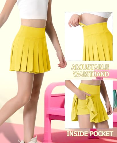 QooNoo Girls Skorts Pleated Tennis Skirts for Girls Athletic Toddler High Waist Activewear Kids Golf Skirts with Pockets3