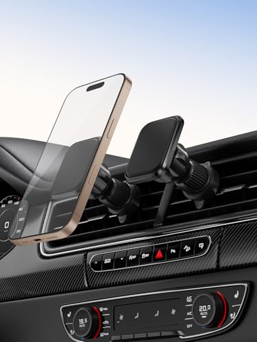 Image of CableCreation Magnetic Car Phone Holder Stand with Strong Magnetic Grip, AC Vent Mount, 360 Degree Rotation, Single Hand Use, Shockproof Build, Mobile Stand for Car (Black)