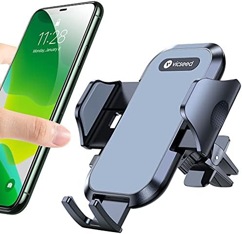 VICSEED Automotive Cellphone Holder Mount, [Upgrade Doesn’t Slip & Drop] Air Vent Cell Cellphone Holder for Automotive Arms Free Simple Clamp Cradle in Car Appropriate with All Apple iPhone Android Smartphone