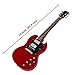 Reni Gifts ACDC Angus Young Miniature Guitar Replica - 10 Inch Cherry Red Miniature Replica Guitar with Stand for Desk, for Rock and Roll Lovers and ACDC Fans - Hand Painted, Solid Mahogany Wood