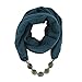 Asudaro Collier pour femme - Bijou fantaisie - Avec pendentif - Protection solaire - Style bohème - Chaîne à pompons - Foulard - Vêtement élégant - Châle - Pashminas - 180 x 48 cm - - Taille unique
